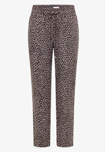 Printed Slim Leg Trousers with Drawstring Waist