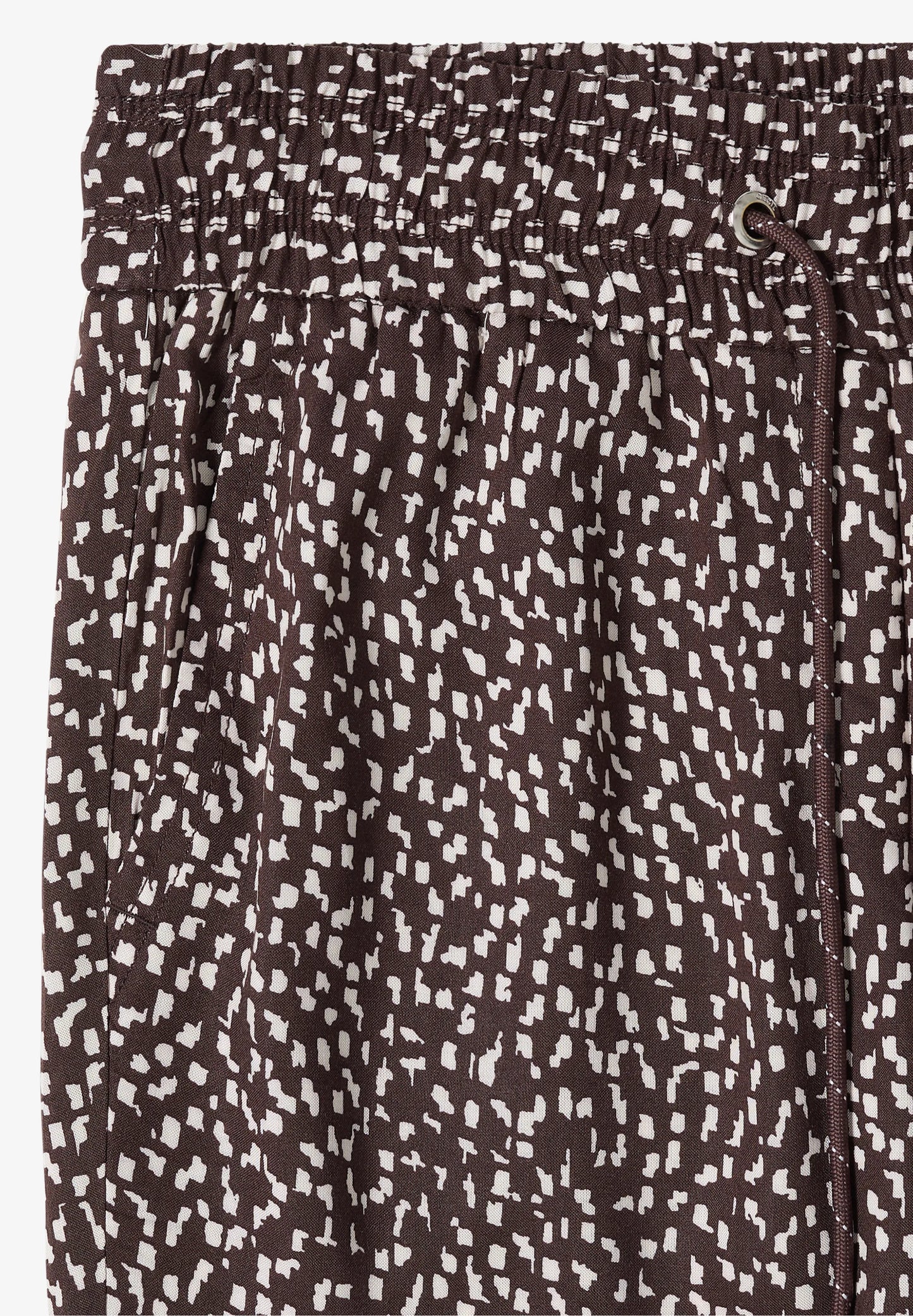 Printed Slim Leg Trousers with Drawstring Waist
