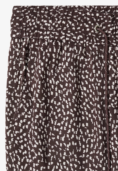 Printed Slim Leg Trousers with Drawstring Waist