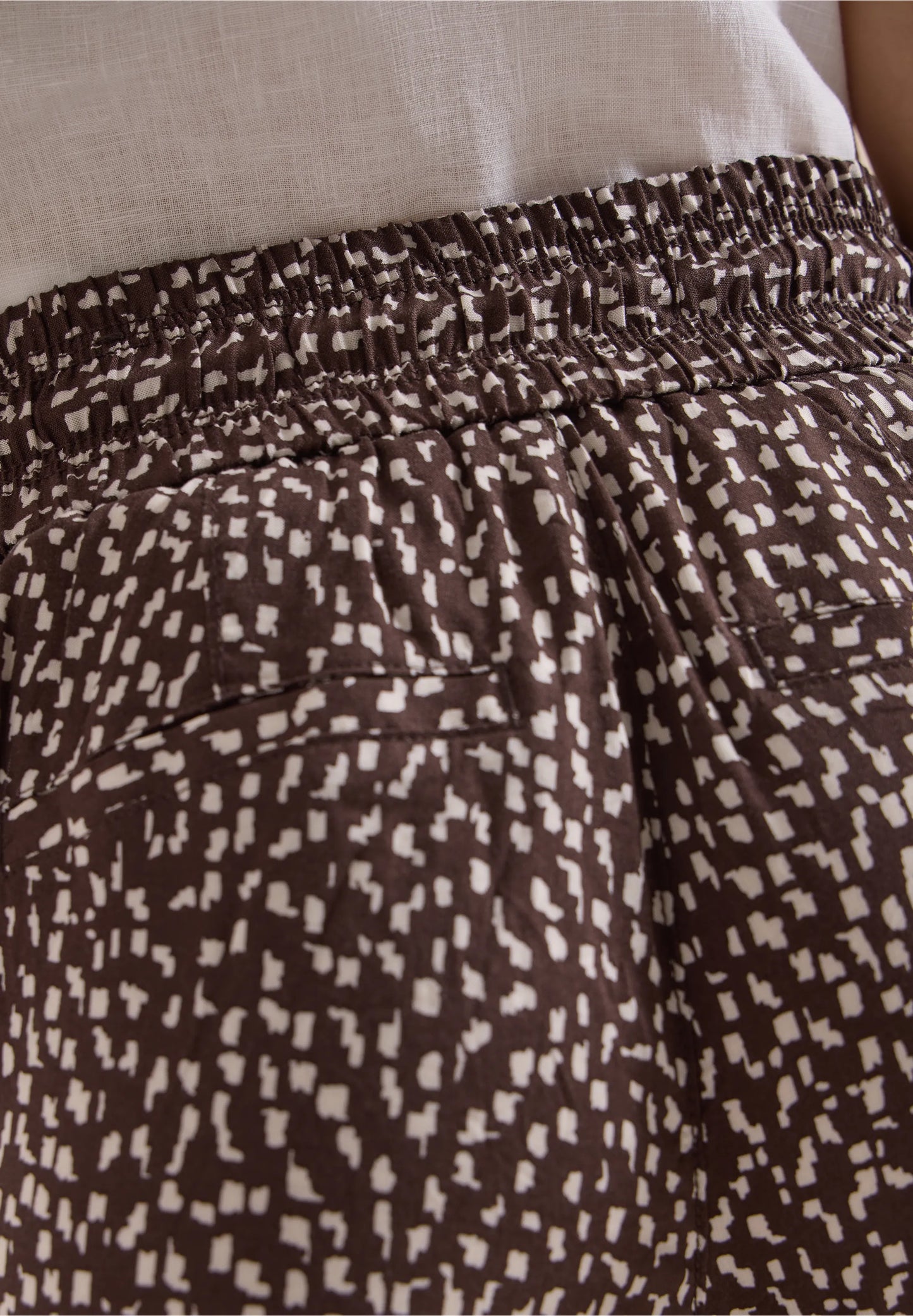 Printed Slim Leg Trousers with Drawstring Waist