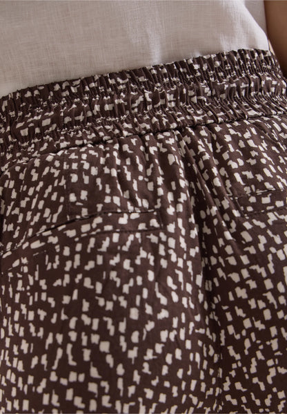 Printed Slim Leg Trousers with Drawstring Waist