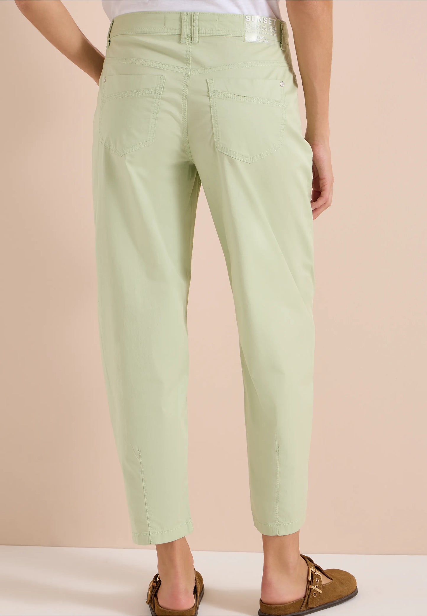 Papertouch Barrel Leg Trousers, Soft Pistachio