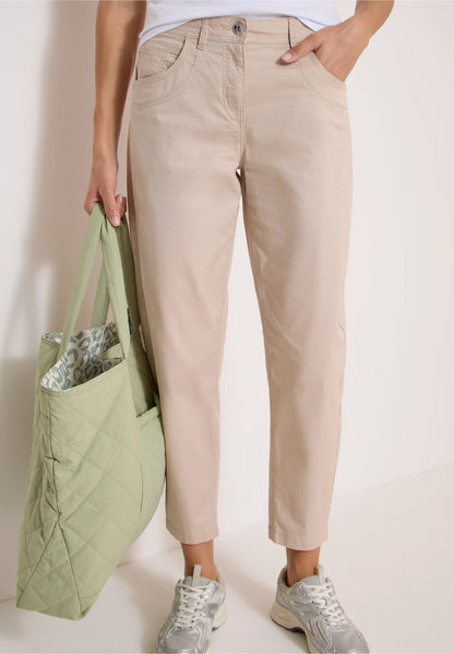 Papertouch Barrel Leg Trousers, Beige