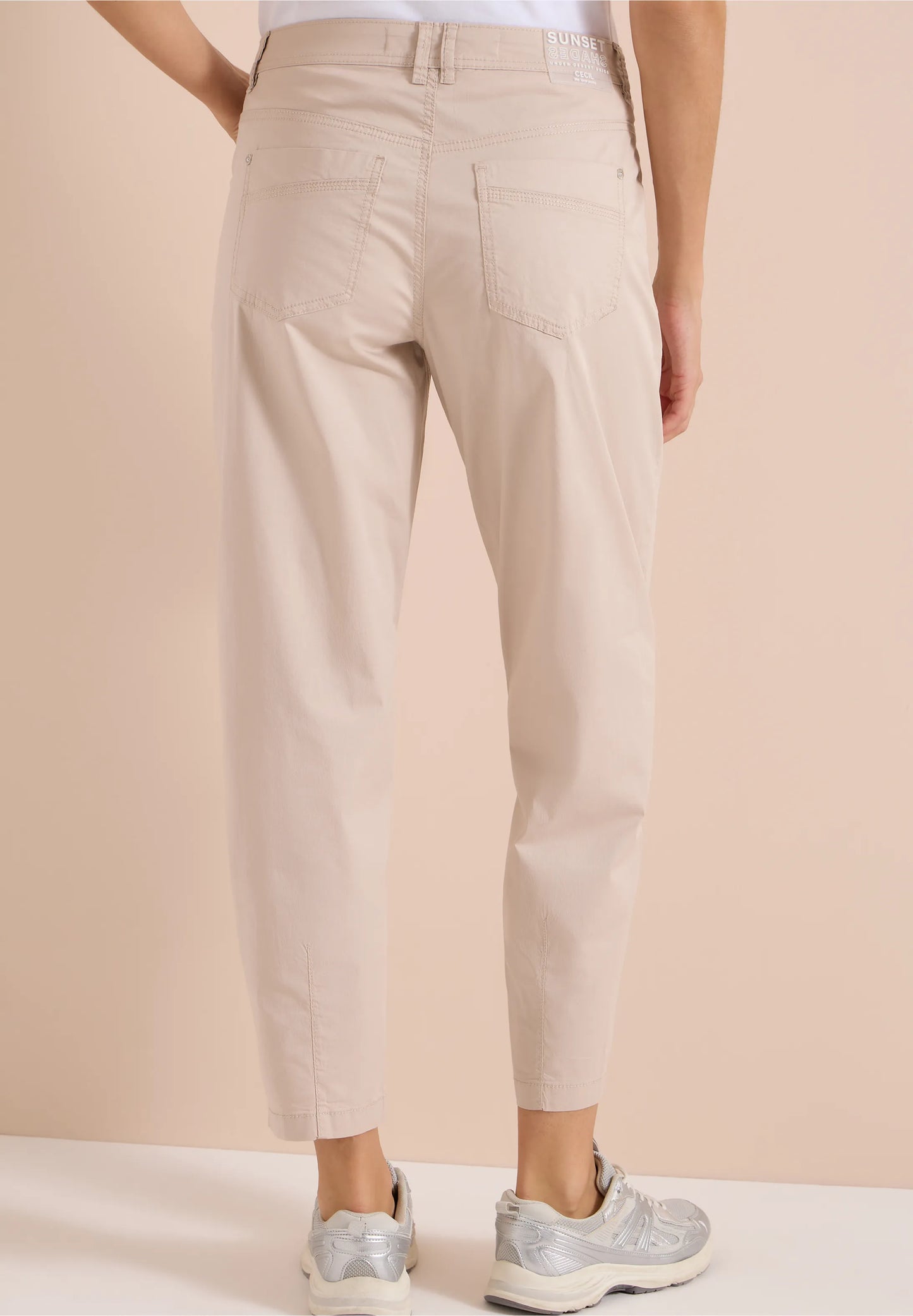 Papertouch Barrel Leg Trousers, Beige