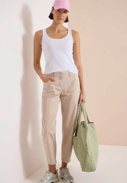 Papertouch Barrel Leg Trousers, Beige