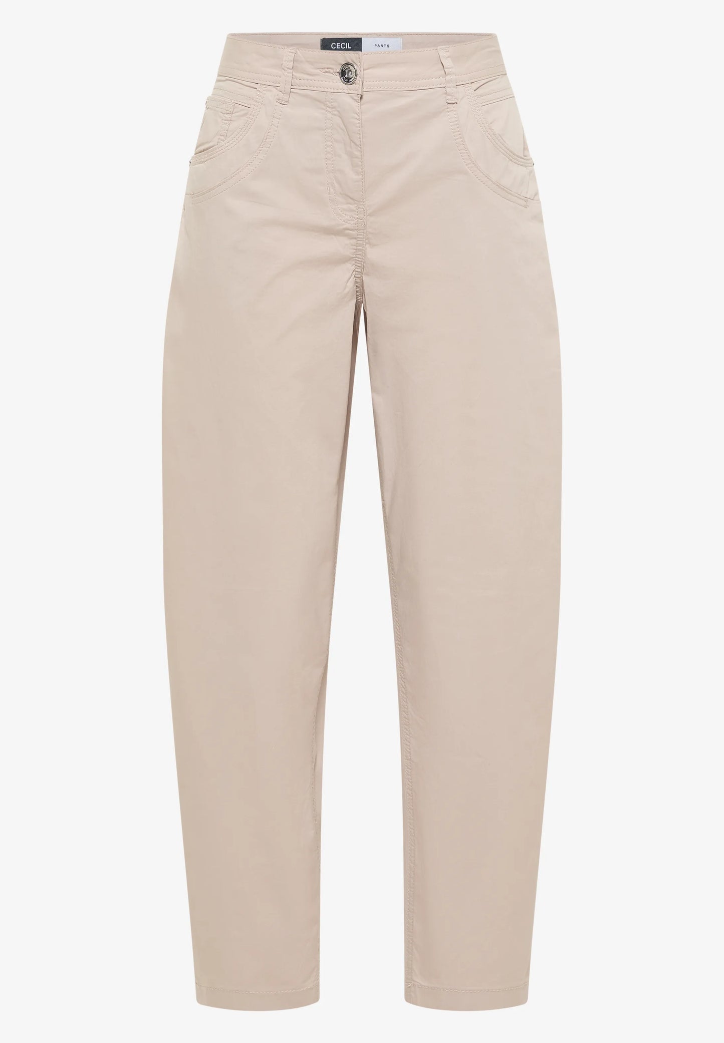 Papertouch Barrel Leg Trousers, Beige