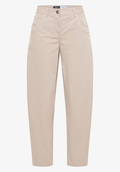 Papertouch Barrel Leg Trousers, Beige