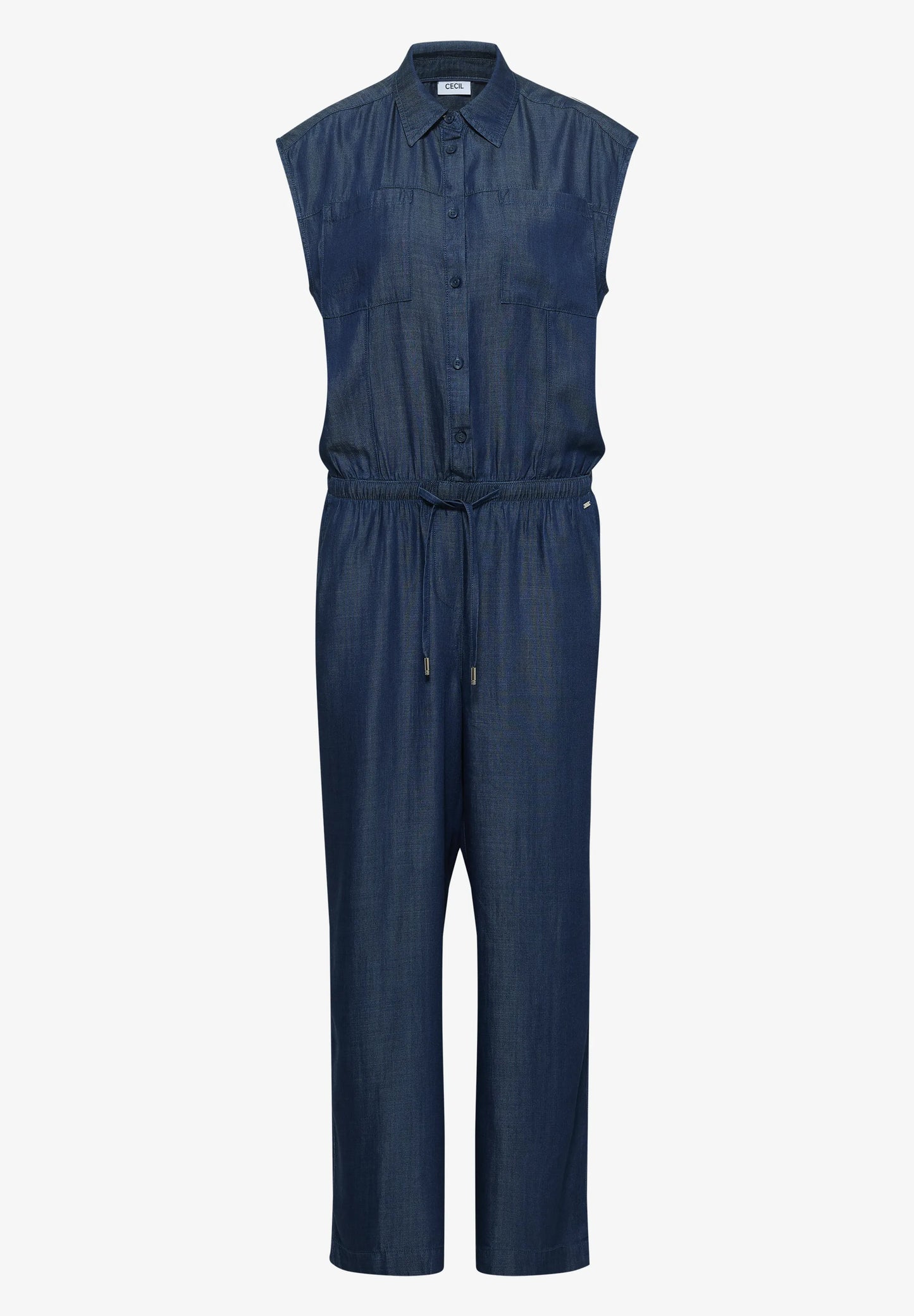 Denim Look Wide Leg Jumpsuit