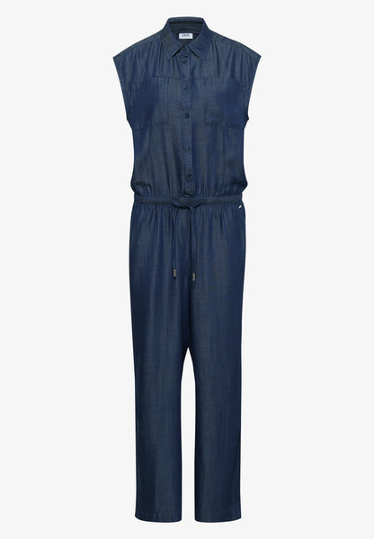 Denim Look Wide Leg Jumpsuit