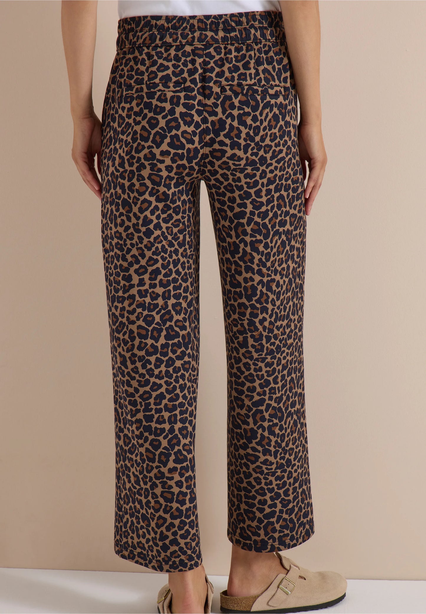 Leopard Print Silky Wide Leg Trousers