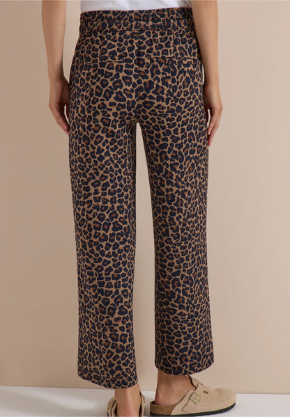 Leopard Print Silky Wide Leg Trousers