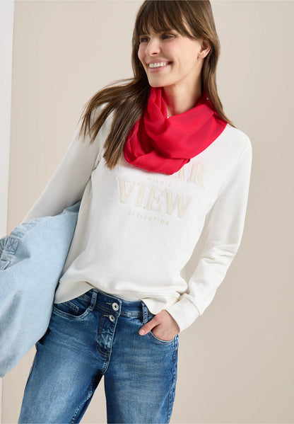 Lightweight Viscose Loop Scarf, Red