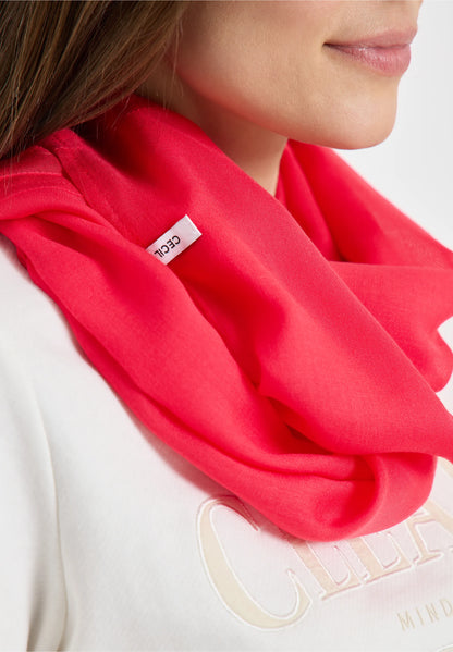 Lightweight Viscose Loop Scarf, Red