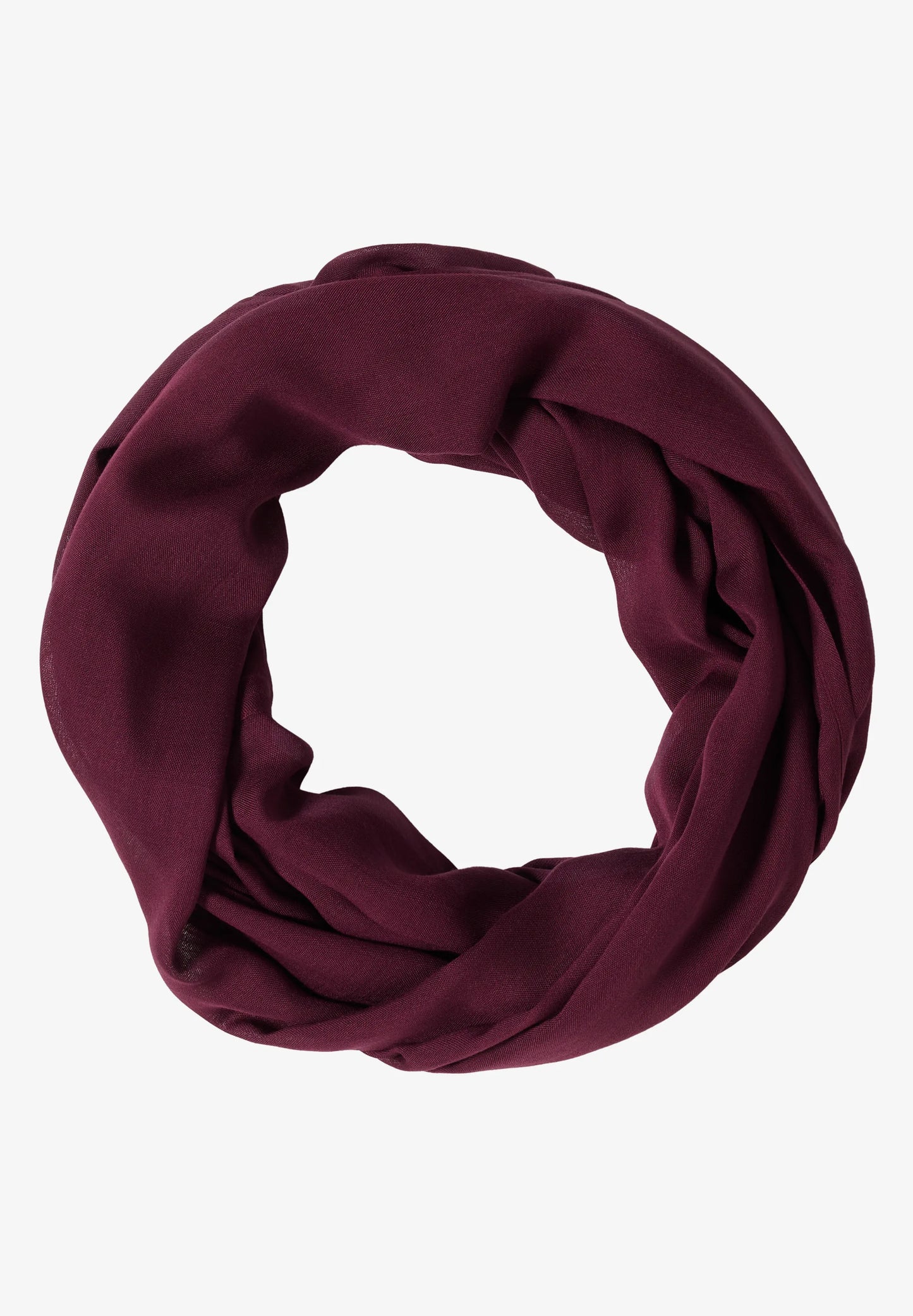 Lightweight Viscose Loop Scarf, Burgundy