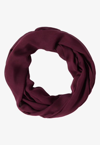 Lightweight Viscose Loop Scarf, Burgundy