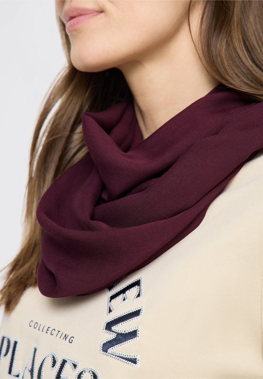 Lightweight Viscose Loop Scarf, Burgundy