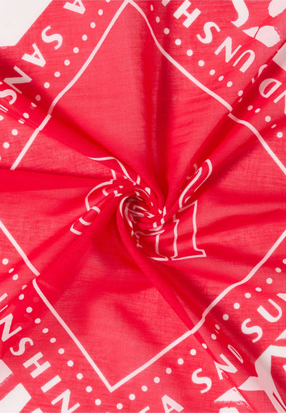 Printed Bandana with Logo Detail, Red