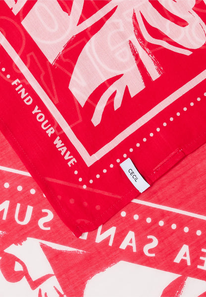 Printed Bandana with Logo Detail, Red