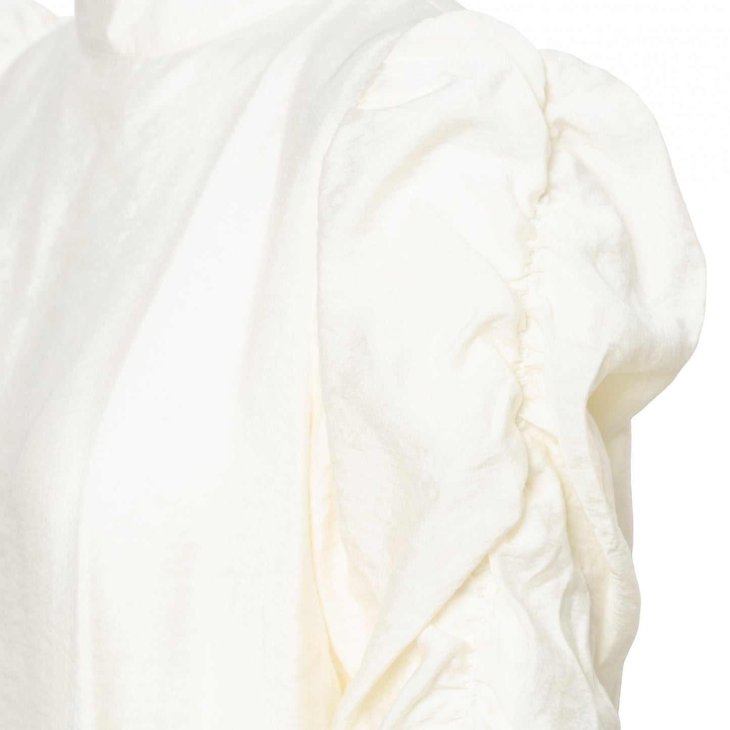 Cream Ruched Sleeve Blouse