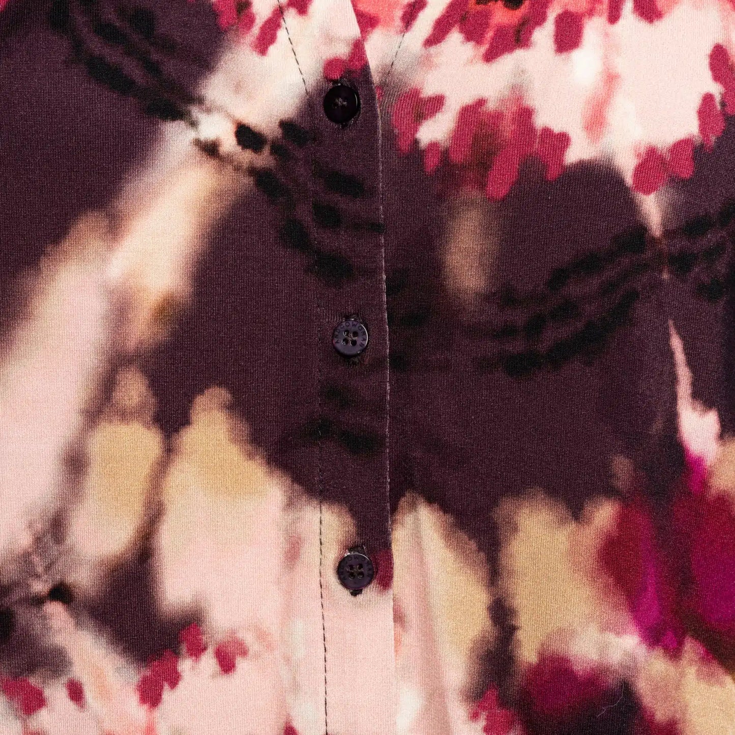 Abstract Tie-Dye Print Button-Up Blouse