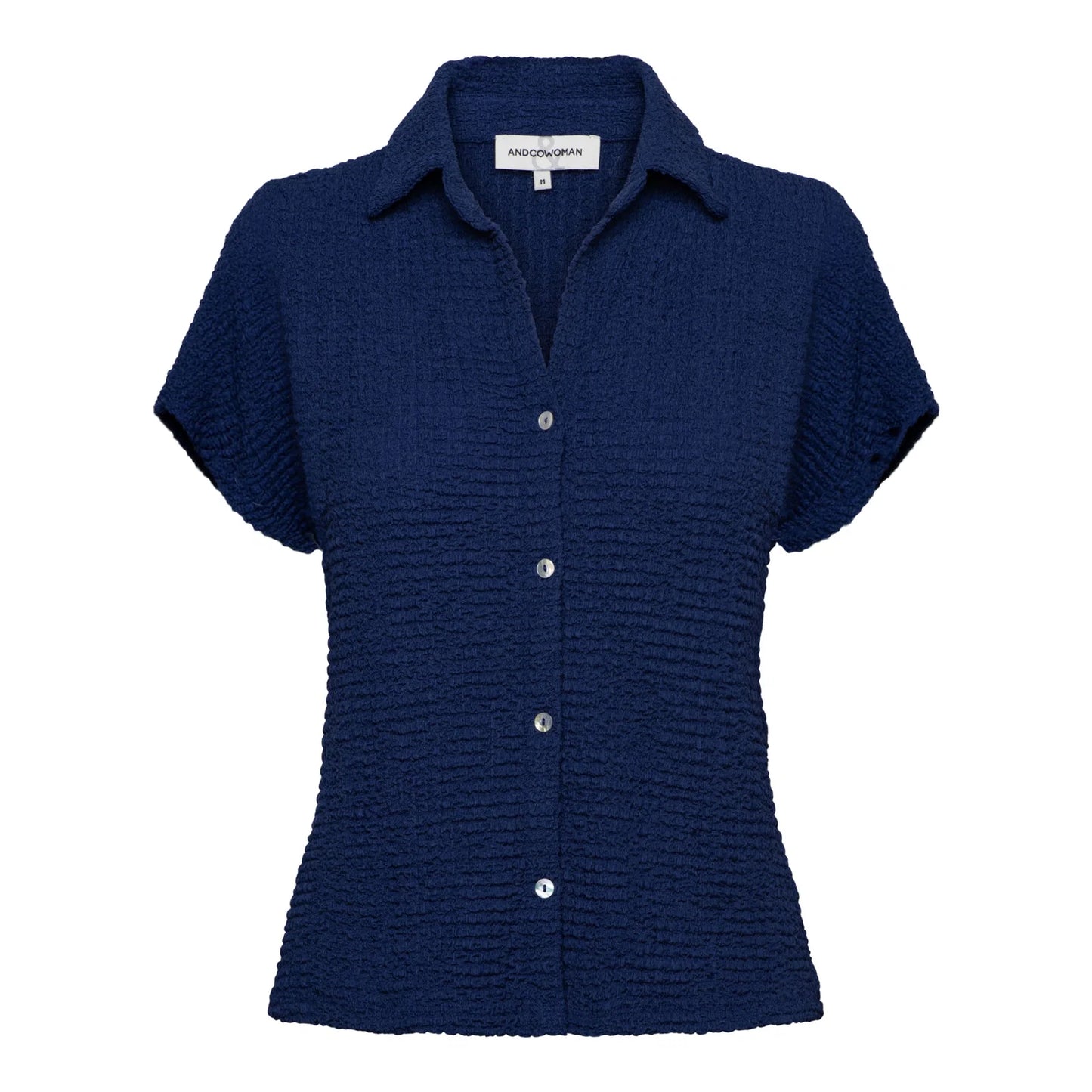 Textured Button Front Shirt