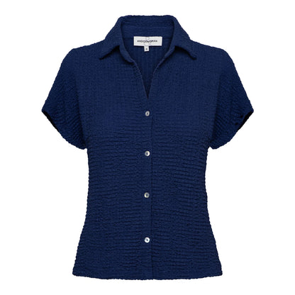 Textured Button Front Shirt