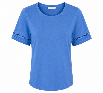 Linen T-Shirt with Lace Detail
