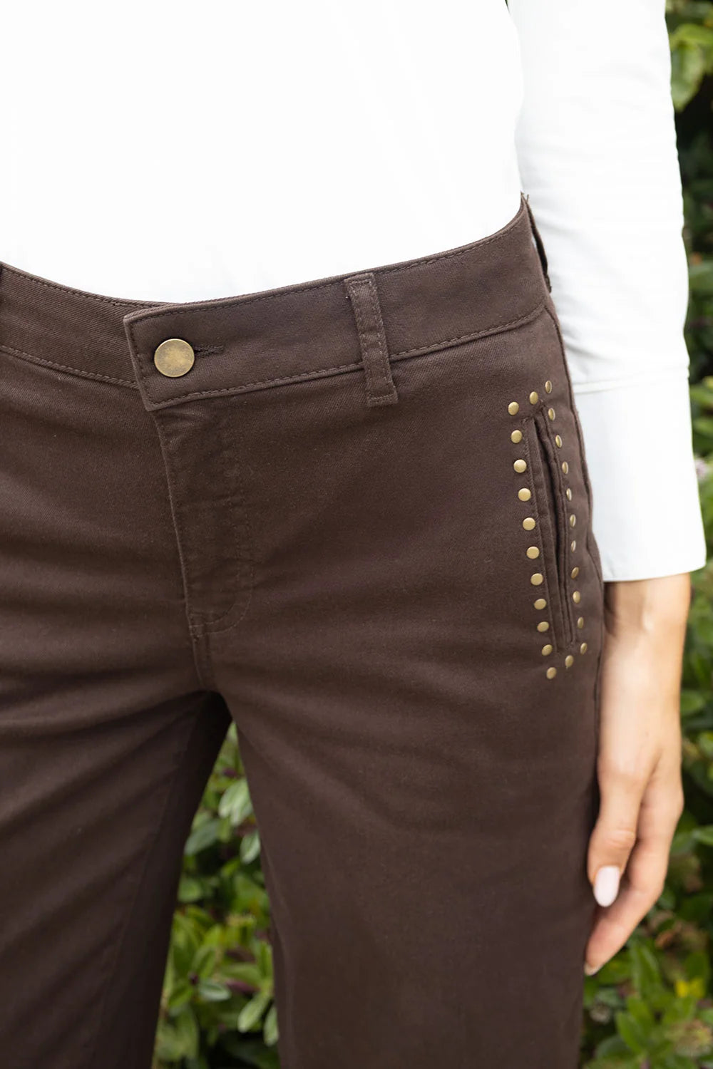 Stud Detail Straight Leg Jeans