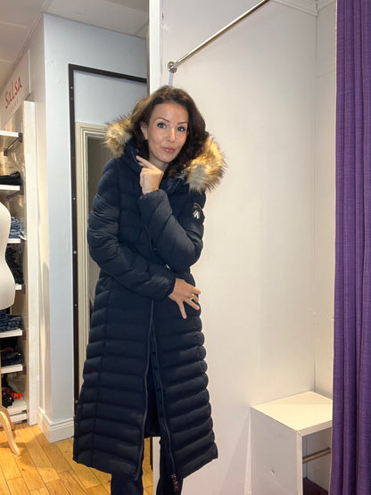 Fuji Faux Fur Hooded Longline Coat