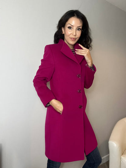 Wool - Cashmere Blend Coat, Raspberry