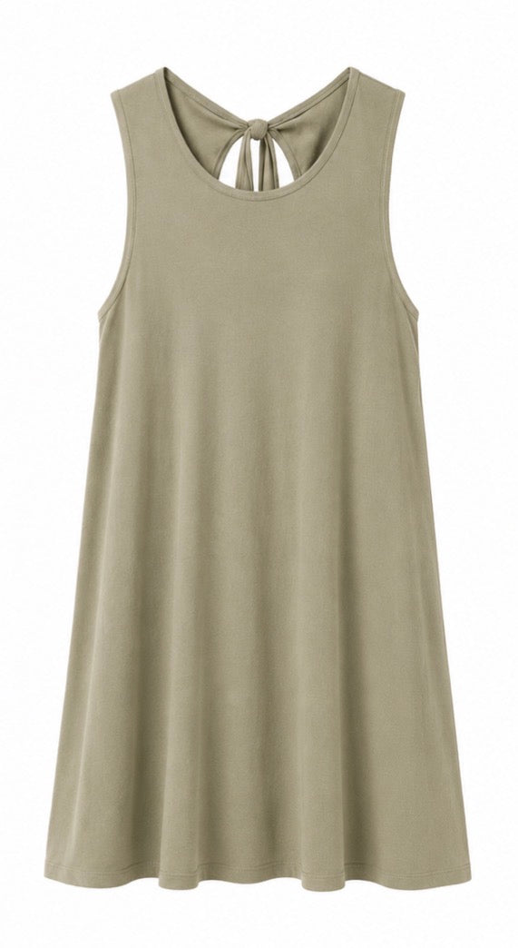 Sleeveless Tie-Back A-Line Dress