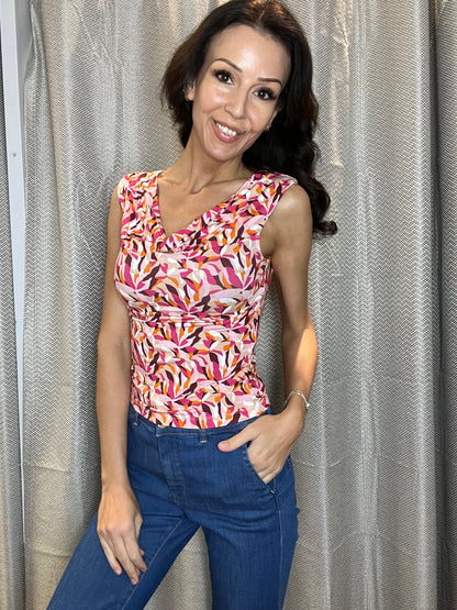 Stretchy Off-the-shoulder Top, Fuchsia