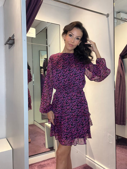 Printed Dress in Purple and Pink