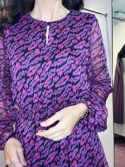 Printed Dress in Purple and Pink