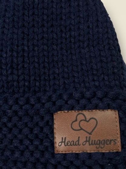 The Head Huggers Hat with Pom-Pom,  Dark Navy