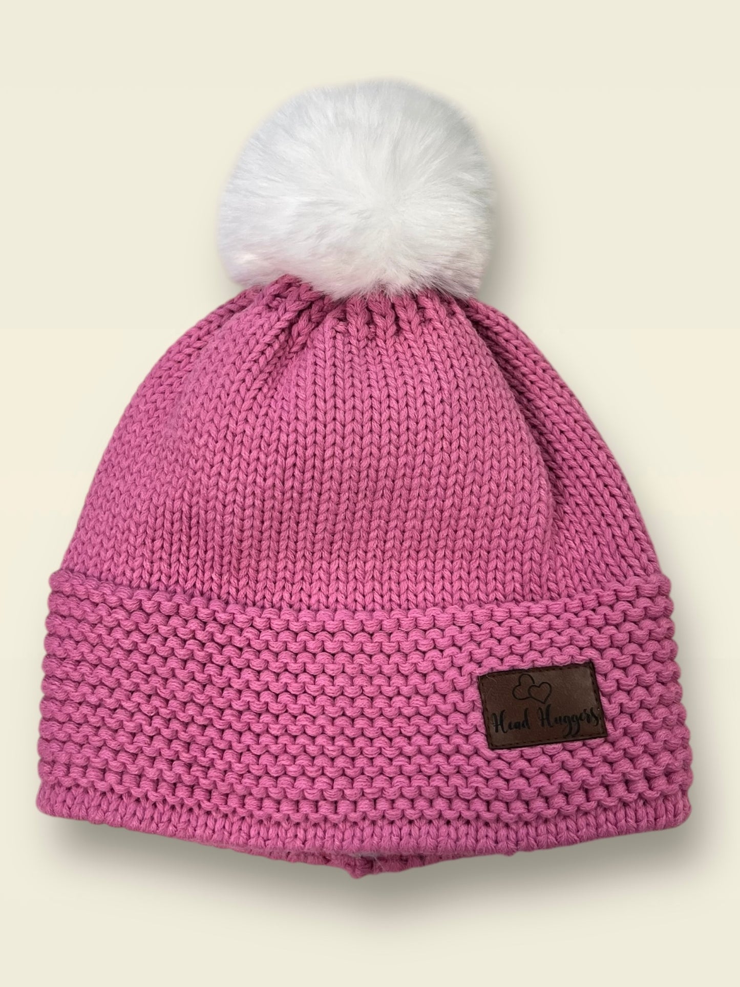 The Head Huggers Hat with White Pom-Pom,  Pink