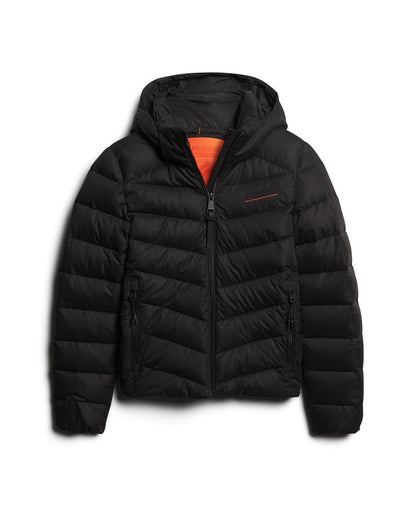 Superdry Hooded Micro Fibre Jacket In Black