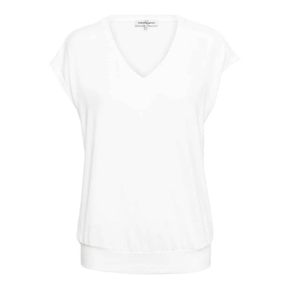 V-neck Jersey Top, White