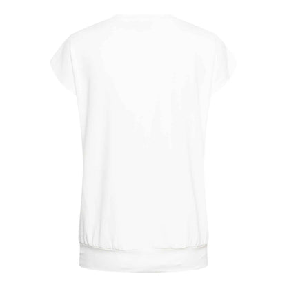 V-neck Jersey Top, White
