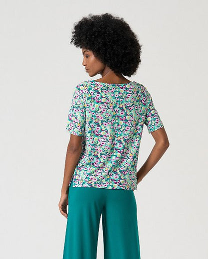 Floral Print Keyhole Blouse