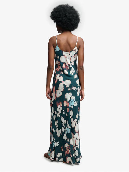 Superdry  Printed Maxi Slip Dress, Green Floral Print