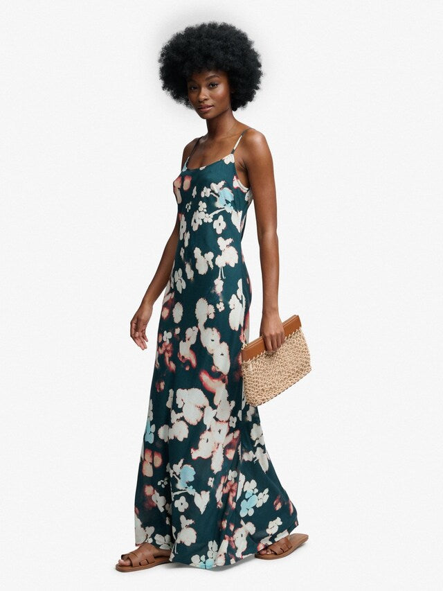 Superdry  Printed Maxi Slip Dress, Green Floral Print