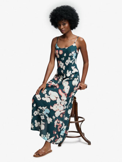 Superdry  Printed Maxi Slip Dress, Green Floral Print