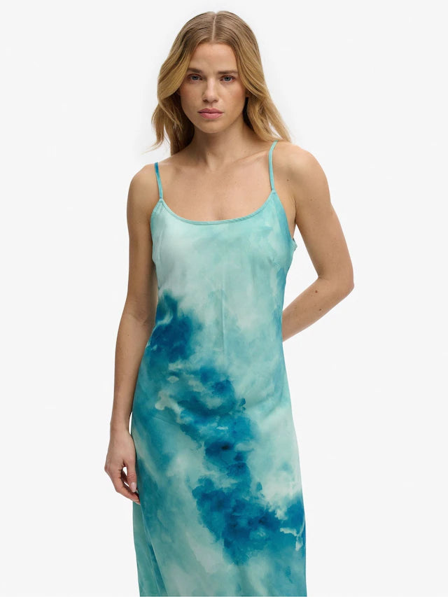 Superdry  Printed Maxi Slip Dress, Blue