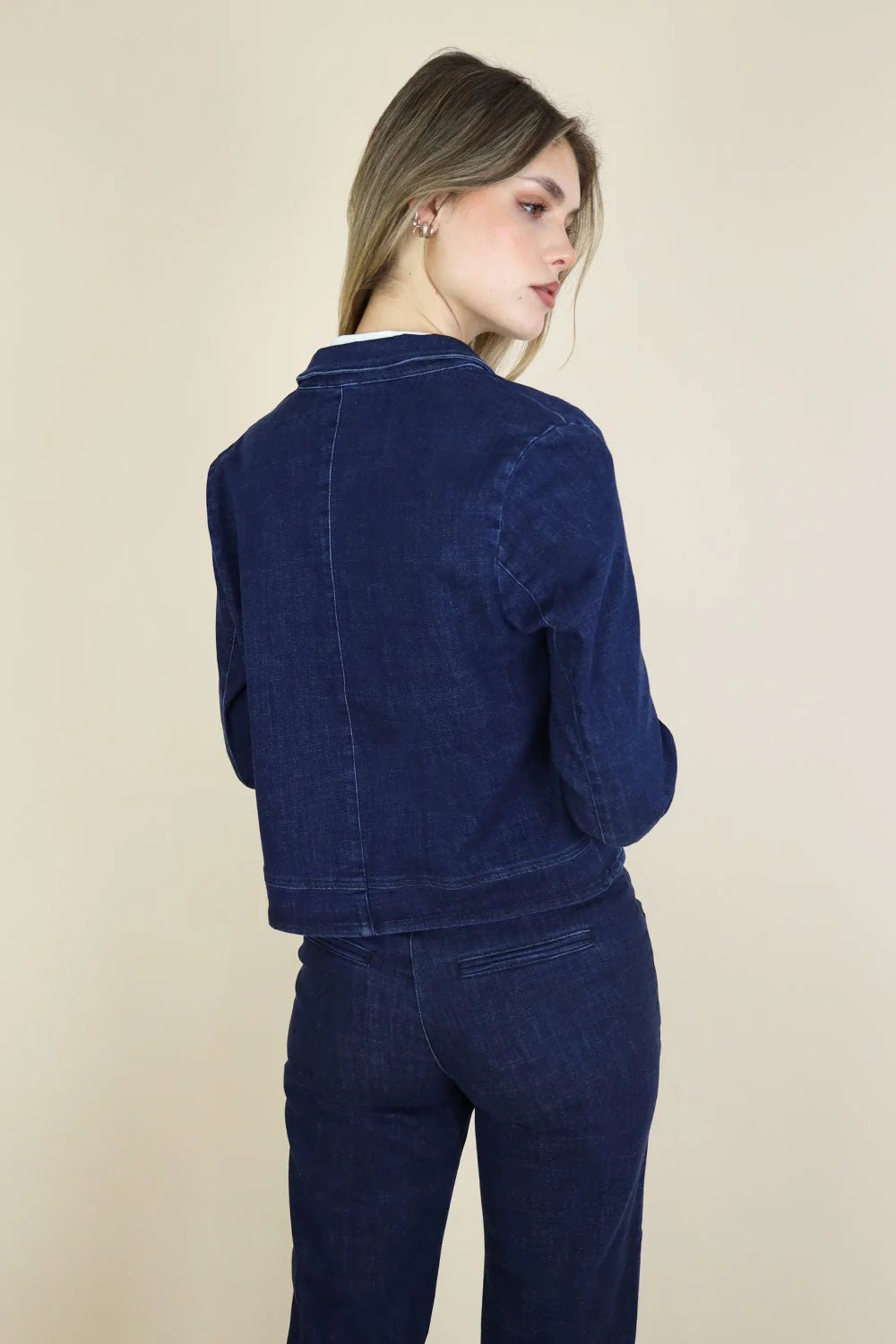 Denim Jacket with Contrast Trim