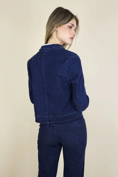 Denim Jacket with Contrast Trim