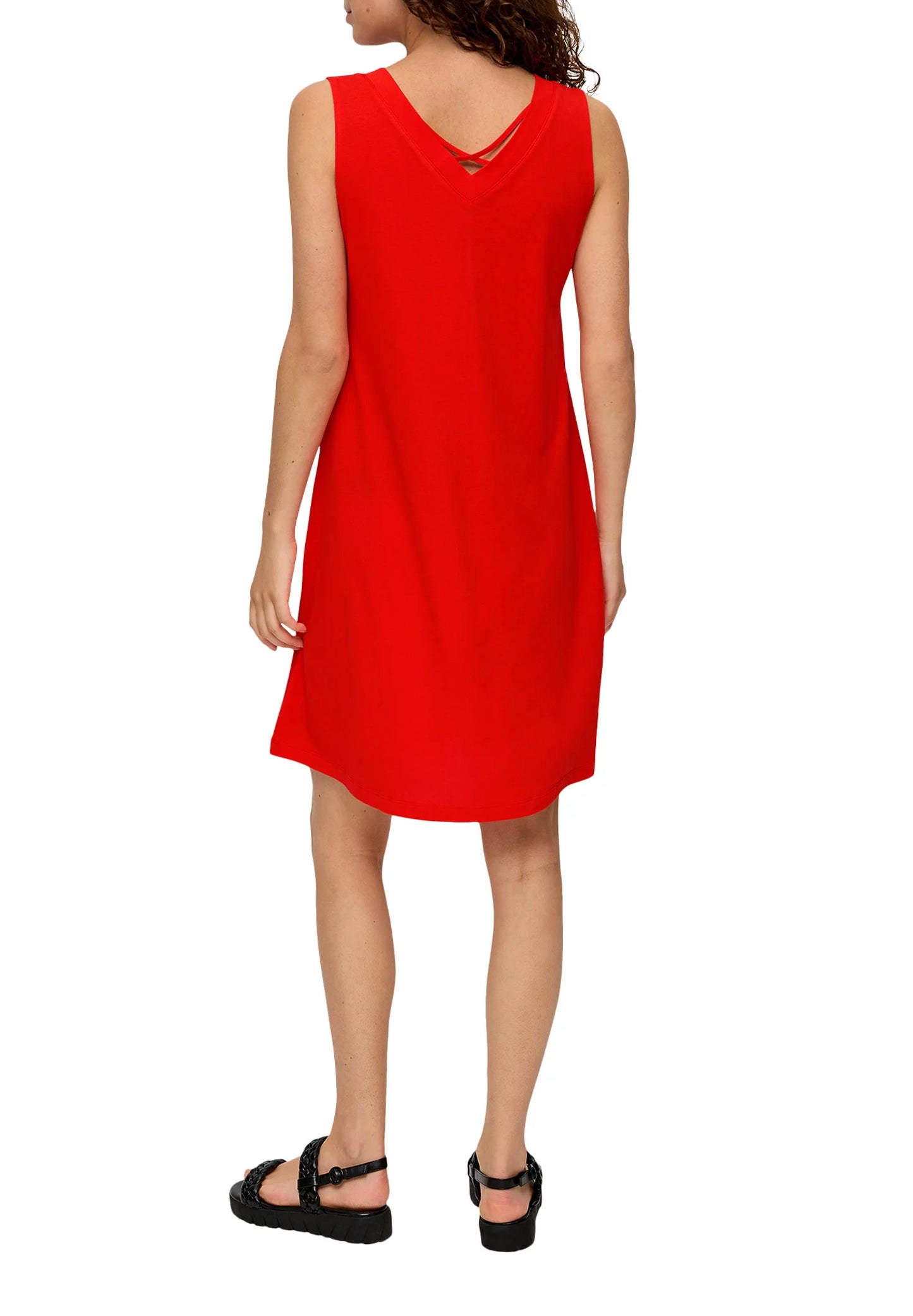 Strappy V-Neck Jersey Midi Dress