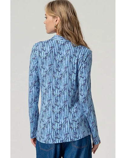 Floral Printed Long Sleeve Shirt, Blue