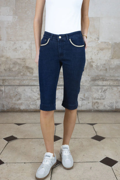 Trimmed Denim Short