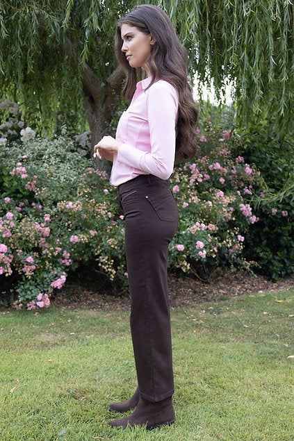 Cropped Wide Leg Jeans, Chocolate
